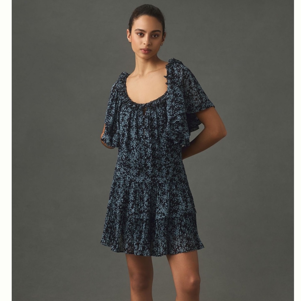 NWT Anthropologie Short-Sleeve Keyhole Swing Tunic Mini Dress Size XLP